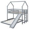 House Bunk Bed With Slide And Built In Ladder