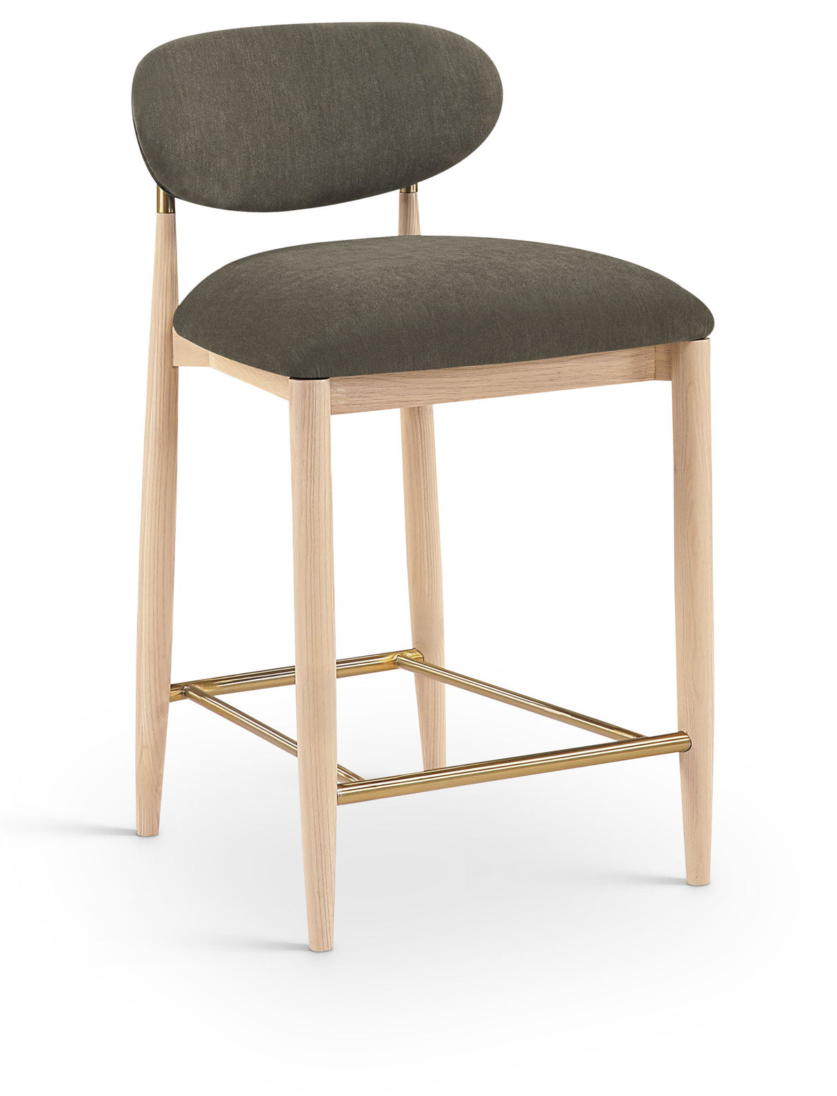 Riccio - Fabric Stool - Natural Frame