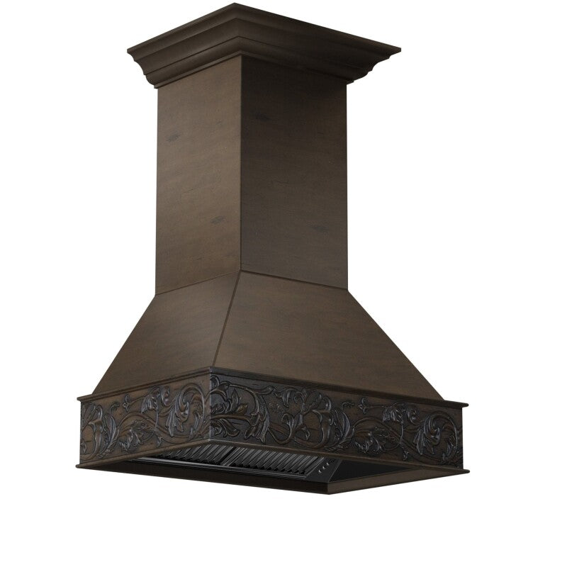 Wooden Wall Mount Range Hood - Includes Dual Remote Motor (373NN-RD) - 30 Inch / 700 - (373NNRD30) -