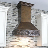Wooden Wall Mount Range Hood - Includes Dual Remote Motor (373NN-RD) - 30 Inch / 700 - (373NNRD30) -