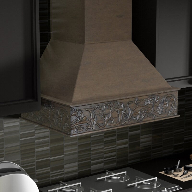Wooden Wall Mount Range Hood - Includes Dual Remote Motor (373NN-RD) - 30 Inch / 700 - (373NNRD30) -