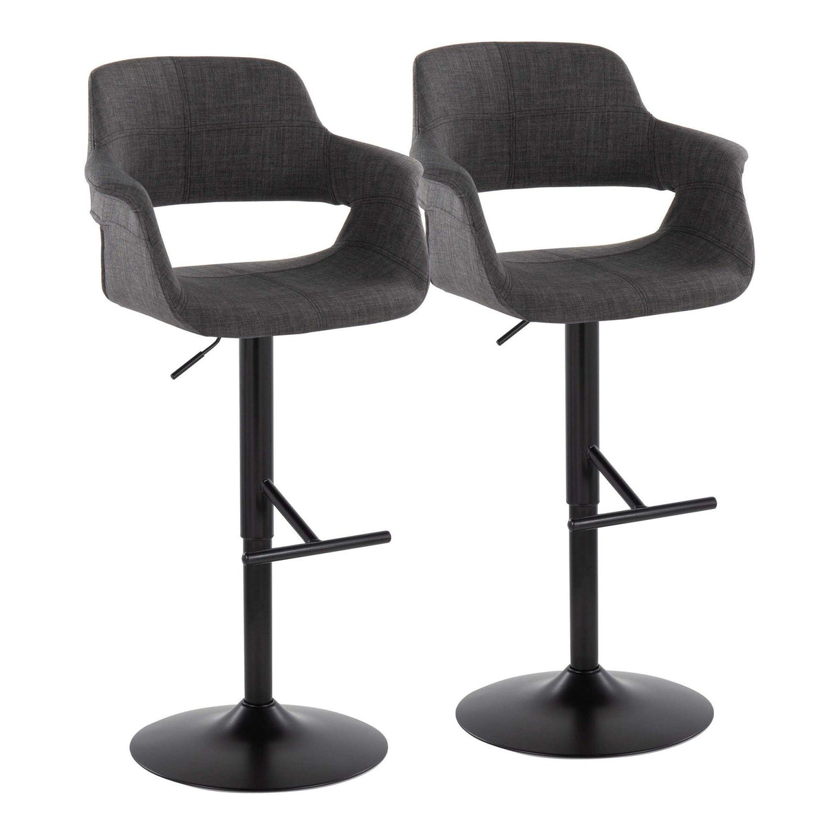 Vintage Flair - Adjustable Barstool (Set of 2) - Black