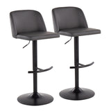 Toriano - Contemporary Adjustable Bar Stool With Rounded T Footrest (Set of 2)