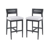 Modern Outdoor Bar Stools With Backrest And Footrest (Set of 2)