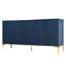 Modern 4 Door Sideboard With Creative Carved Surface And Adjustable Shelves