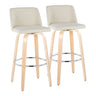 Toriano - 30" Fixed-Height Barstool (Set of 2) - Natural & Chrome Base