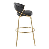 Jie - 30" Fixed-Height Barstool With Swivel - Gold Legs (Set of 2)