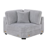 Corner Wedge Chair With Pillow, Living Room Furniture, Soft Upholstered Modular Seating - Gray / Mink