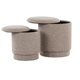 Marla - Upholstered Ottoman (Set of 2) - Light Brown Fabric