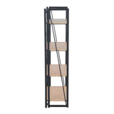 Dakota - Contemporary Bookcase - Black Painted Metal And Natural Wood