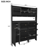 On Trend Multifunctional Tipping Bucket Shoe Cabinet With Storage Shelf & 6 Flip Drawers