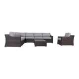 Outdoor Wicker Conversation Set With Cushions, All Weather