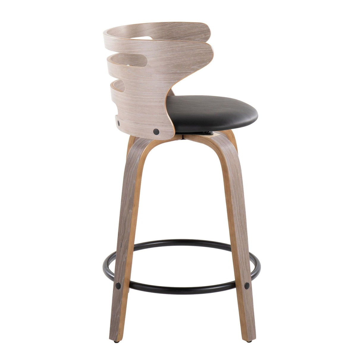 Cosi - Fixed-Height Swivel Counter Stool With Light Gray Wood Base (Set of 2)