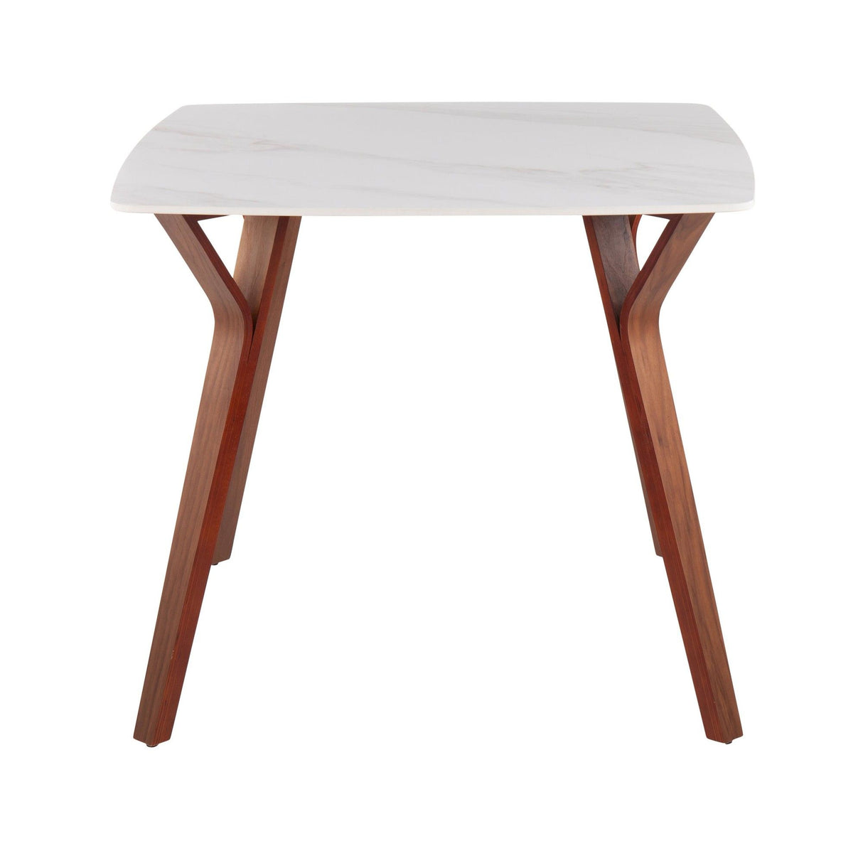 Folia - Dinette Table - Walnut Wood And White Textured Marble