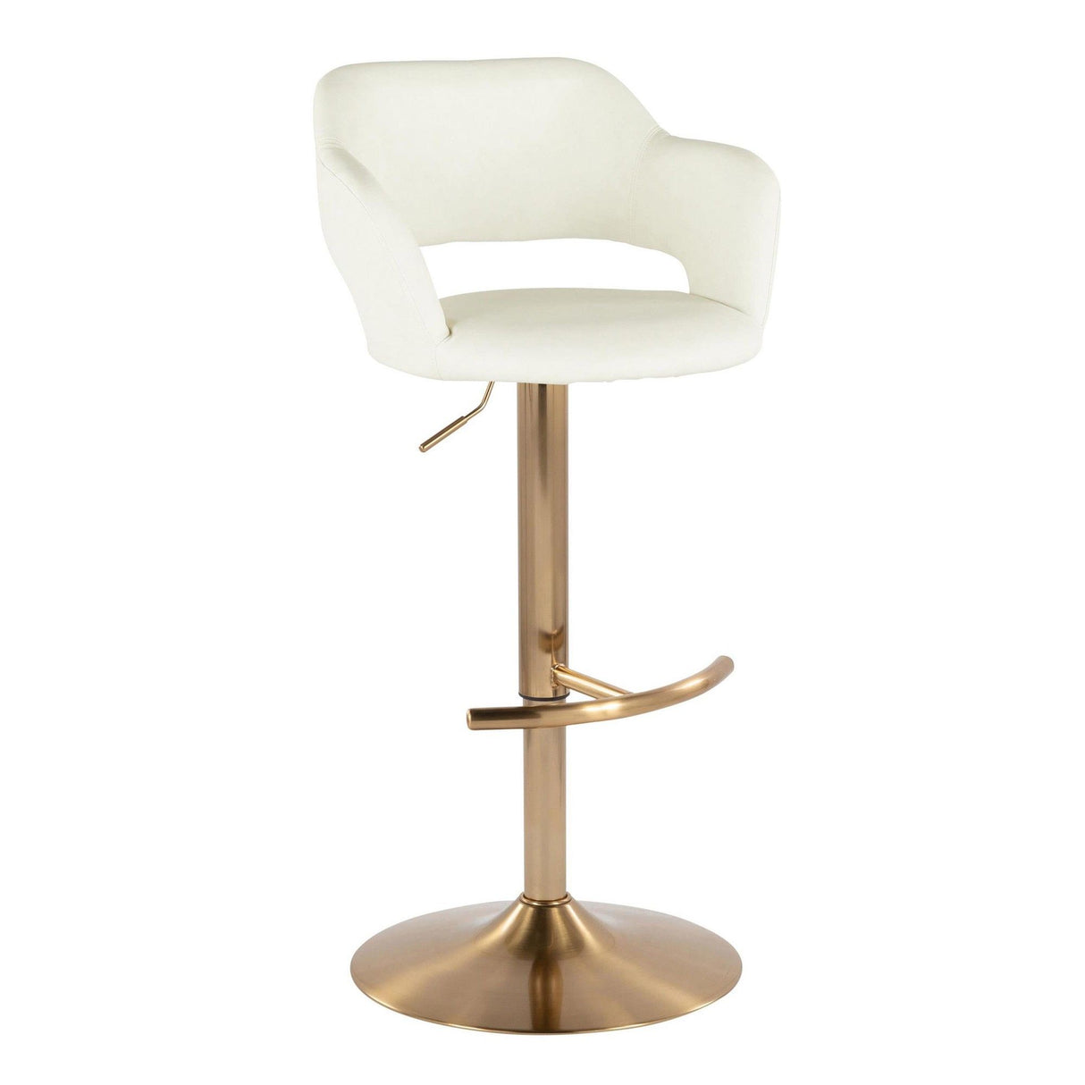 Margarite - Adjustable Barstool (Set of 2) - Gold Metal