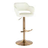 Margarite - Adjustable Barstool (Set of 2) - Gold Metal