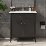Bathroom Vanity With Sink, Soft Close Doors And Adjustable Shelf