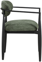 Riccio - Fabric Dining Arm Chair (Set of 2) - Black Frame
