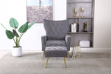 Modern Accent Chair With Ottoman, Comfy Armchair For Living Room