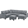 5 Piece Sectional Set With USB Port And Ottoman