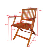 Foldable Patio Dining Set With 4 Folding Chairs For Indoor And Outdoor Use - Teak
