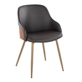 Bacci - Chair (Set of 2) - Antique Copper Metal, Walnut Wood