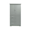 Tall Wide Storage Cabinet With Doors, 3 Drawers