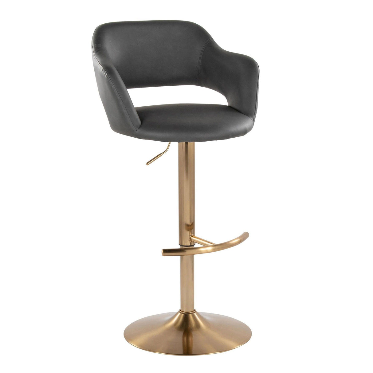 Margarite - Adjustable Barstool (Set of 2) - Gold Metal