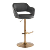 Margarite - Adjustable Barstool (Set of 2) - Gold Metal