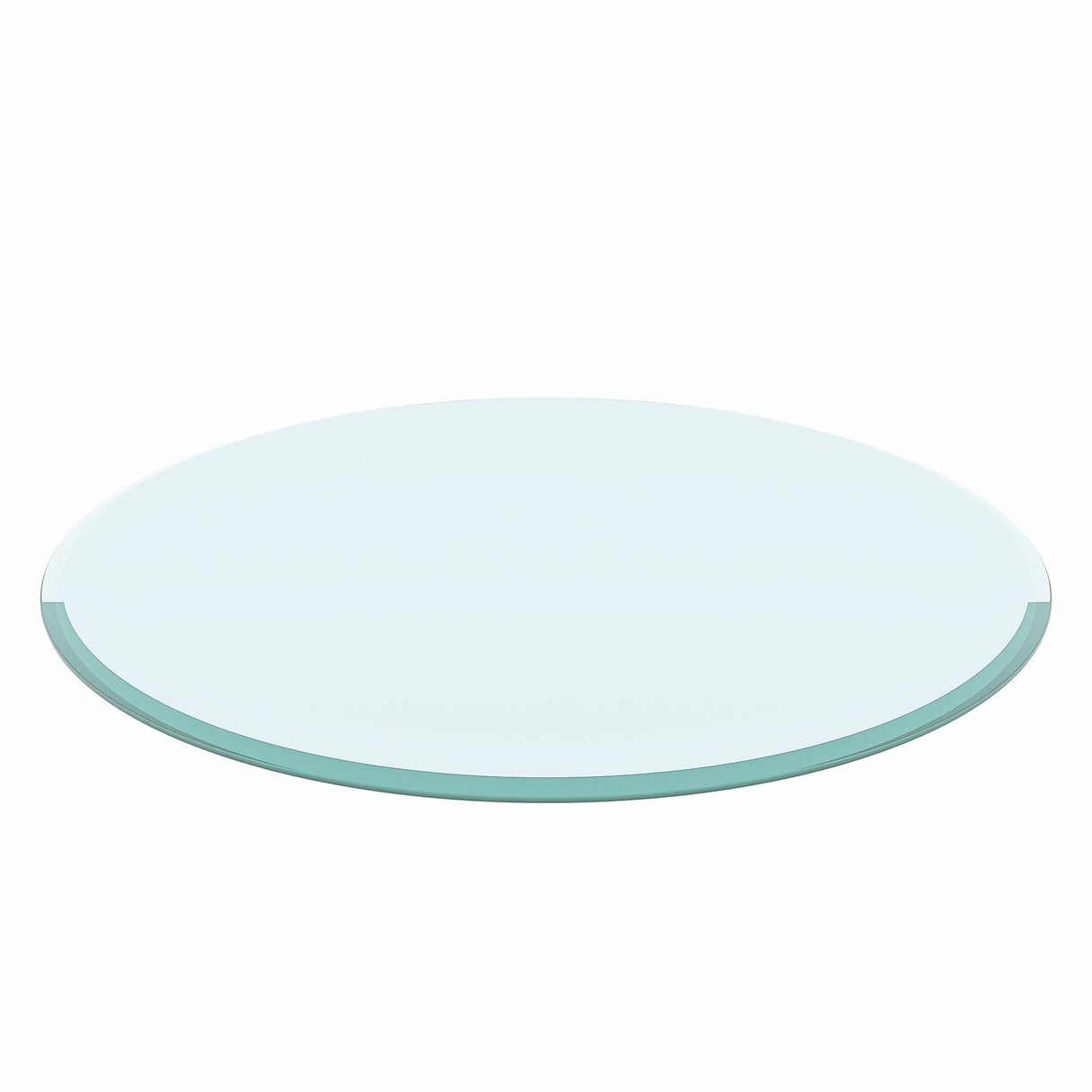 36" Round Tempered Glass Table Top Black Glass Thick Beveled Polished Edge