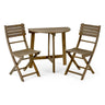 Outdoor 3 Piece Half Round Folding Bistro Set