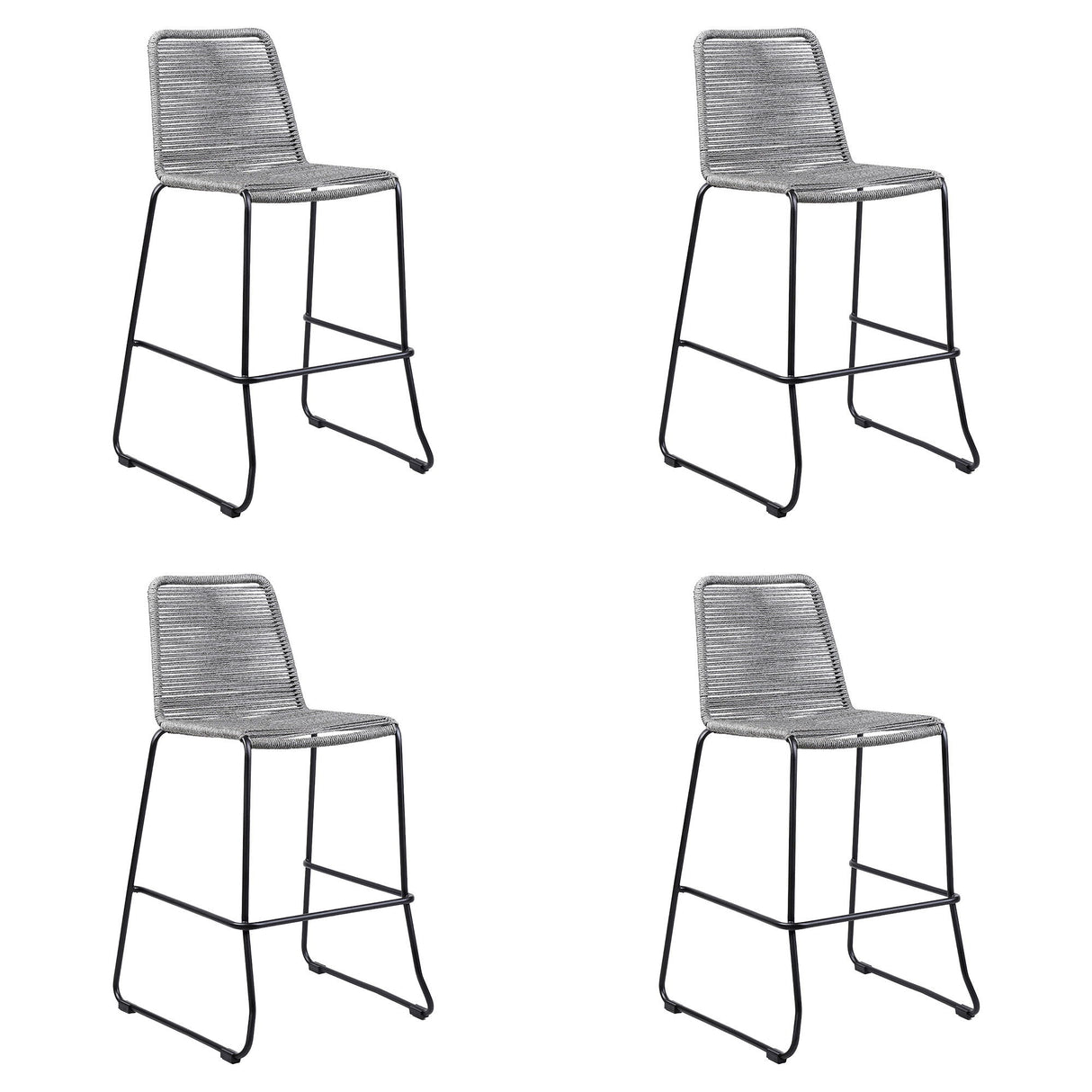 Shasta - 30" Outdoor Metal And Rope Stackable Barstool