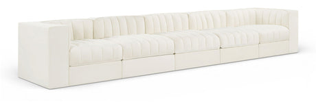 Rummi - Velvet Performance Fabric Upholstered 5 Piece Modular Sofa