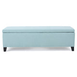 Contemporary Storage Ottoman Bench With Polyester Upholstery