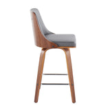Gianna - Fixed-Height Swivel Counter Stool (Set of 2) - Walnut Frame And Square Footrest