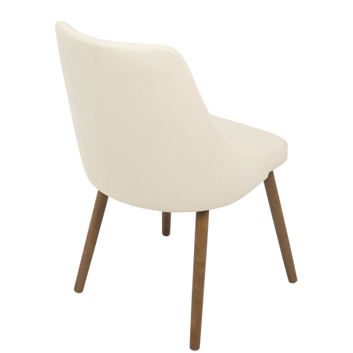 Gianna - Dining / Accent Chair - Walnut And Cream Quilted Faux Leather