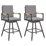 Crown - Outdoor Patio Swivel Bar Stool Set