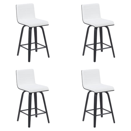 Vienna - Modern Counter Height Swivel Bar Stool - Black Brushed Wood Frame