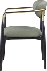 Ronda - Vegan Leather Upholstered Dining Arm Chair - Black Legs