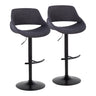 Fabrizzi - Adjustable Barstool With Rounded T Footrest (Set of 2) - Black Metal