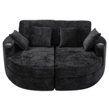 Boneless Design Upholstered Sofa Bed With Cup Holders