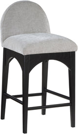 Waldorf - Chenille Stool With Black Legs