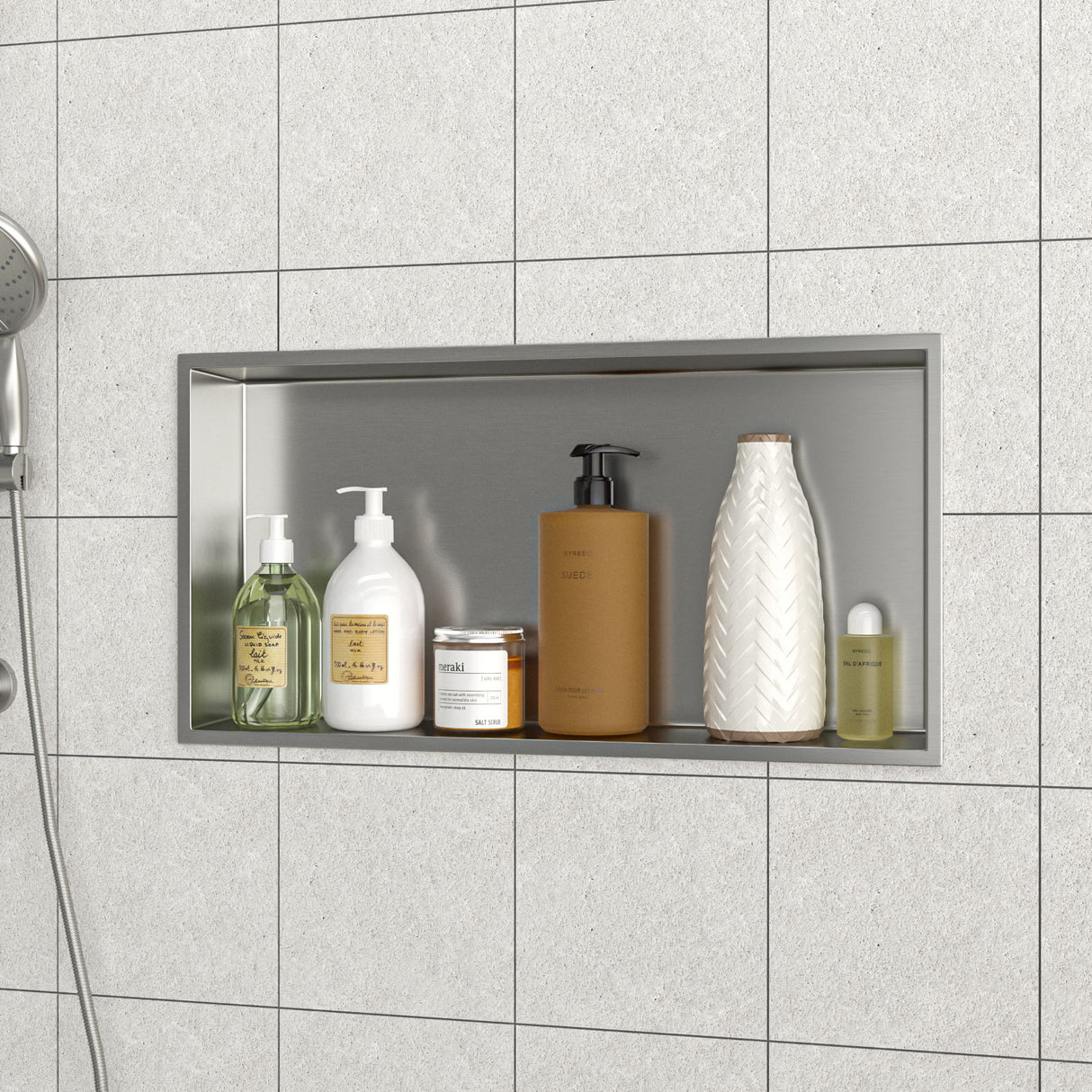 Stainless Steel Shower Niche With Seamless Design For Bathroom Storage
