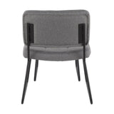 Stout - Lounge Chair And Ottoman Set - Black Steel And Gray Fabric