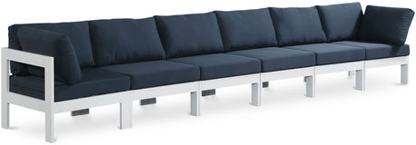 Nizuc - Outdoor Patio 6 Seat Modular Sofa With White Frame