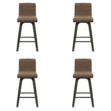 Vienna - 35.5" Swivel Counter Height Square Back Wood Bar Stool With Faux Leather Seat