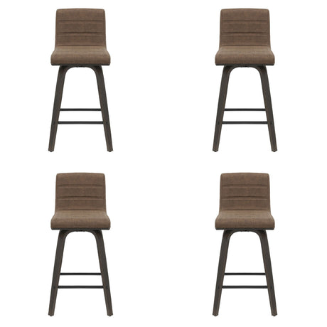 Vienna - 35.5" Swivel Counter Height Square Back Wood Bar Stool With Faux Leather Seat
