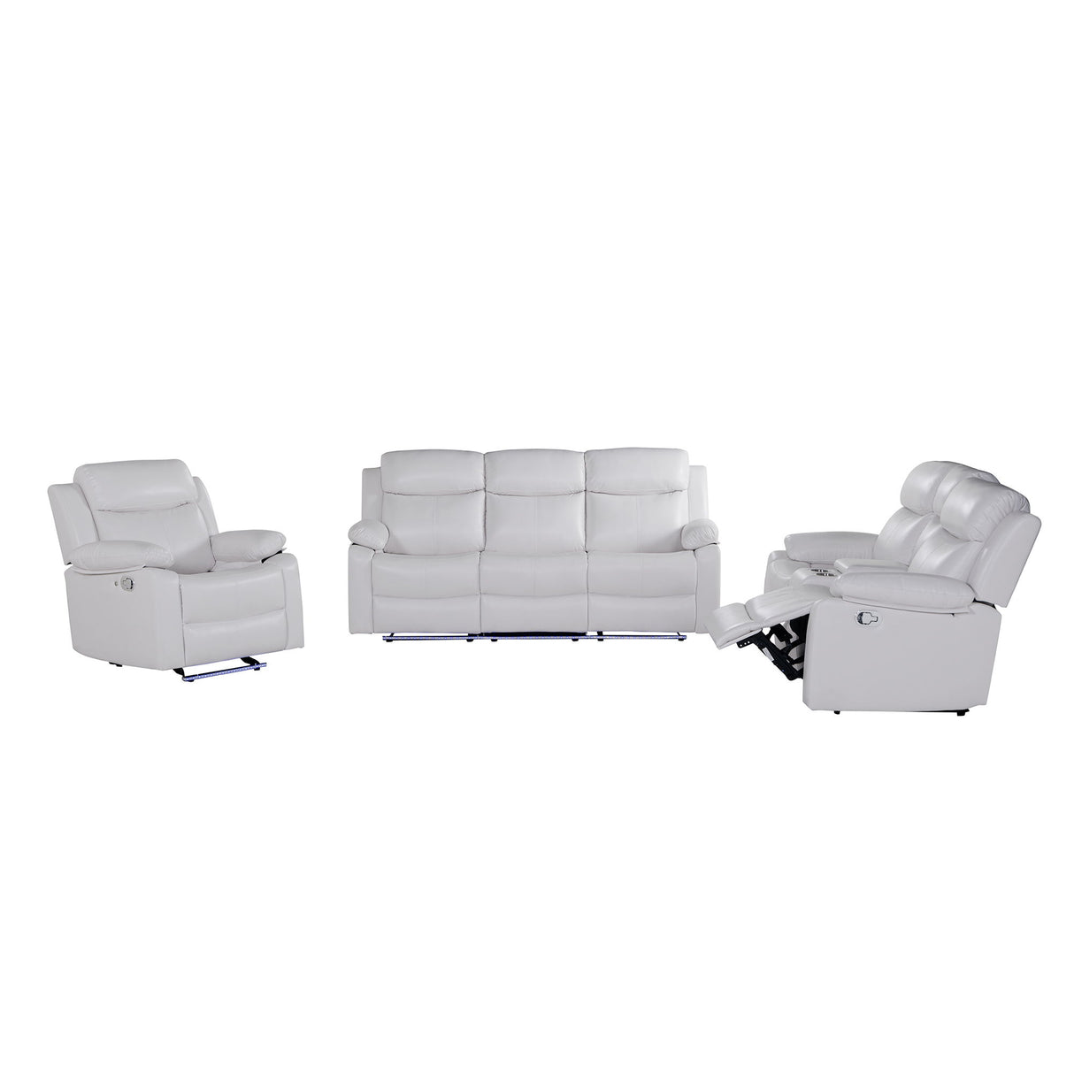 Blanche - Reclining Set With LED Lights, Speaker