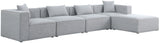 Cube - Linen 5 Piece Modular Sectional With Chaise