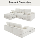Compressed Sofa With 3 Back Cushions, 2 Throw Pillows
